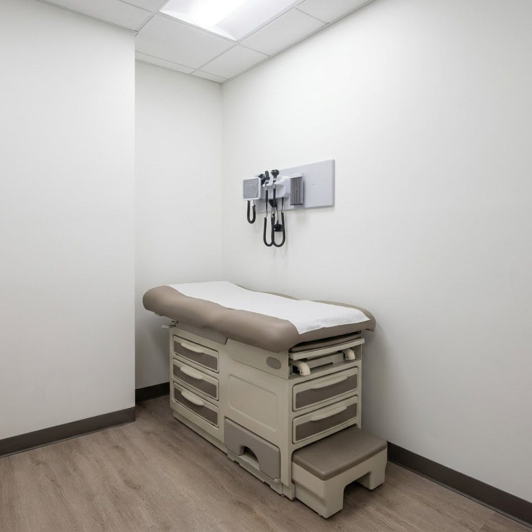 Exam room at Dunluce Medical Clinic